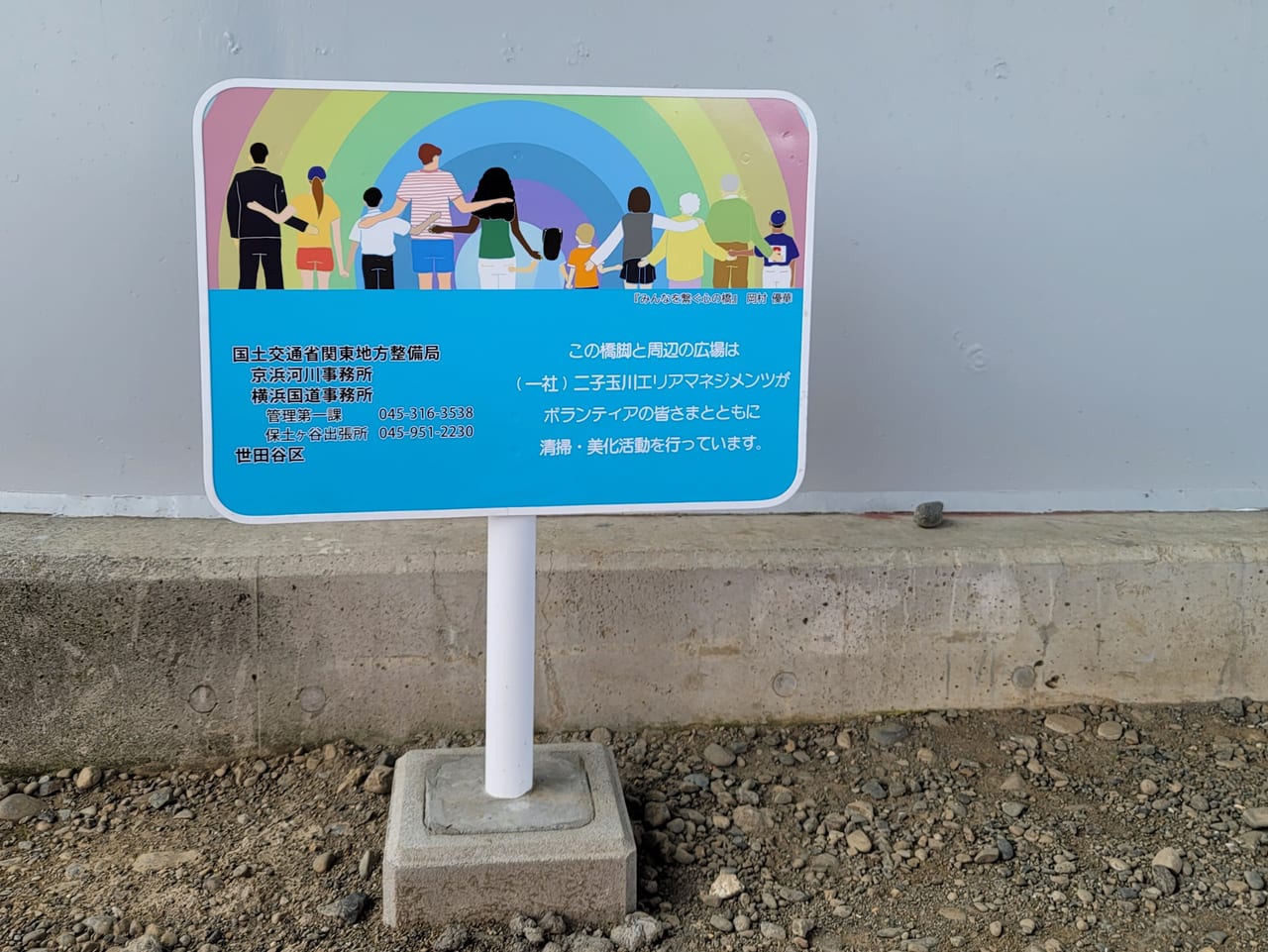 2022新二子橋アートプロジェクトのエリアマネジメンツの看板