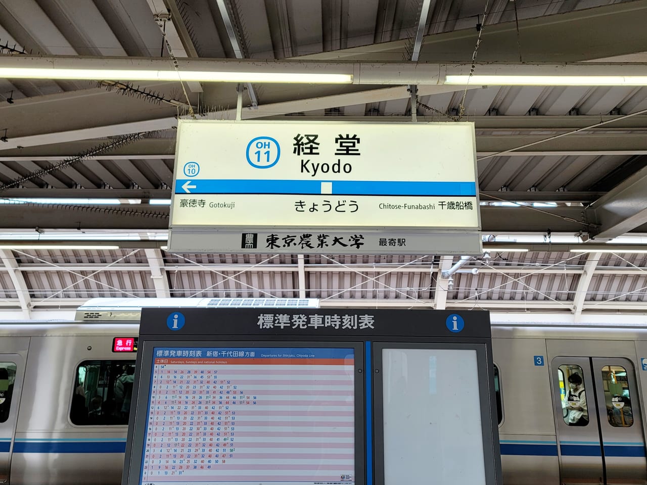 20220705小田急線の経堂駅ホーム